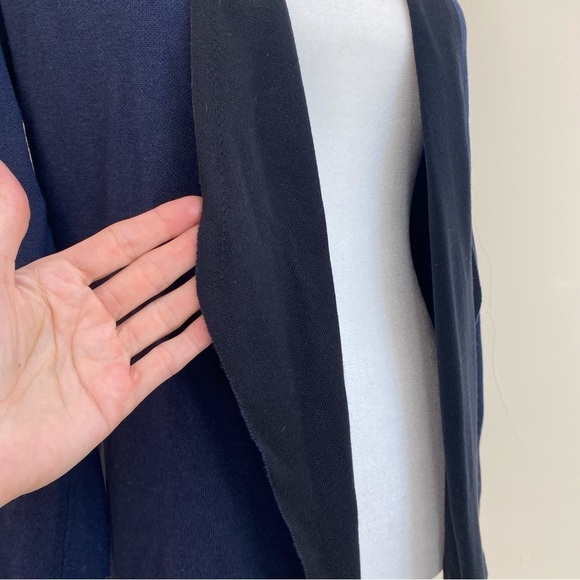 Eileen Fisher Navy Blue And Black Open Front Cardigan Sweater Jacket XS - Picture 5 of 10
